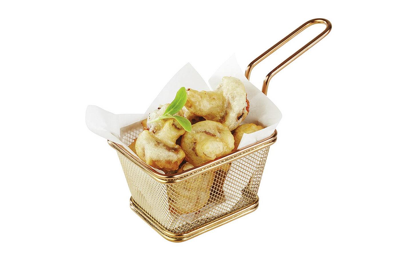 Servierkorb Pommes Frites 10 cm x 8.5 cm, 1 Stück, GoldPommes Frites Servierkorb