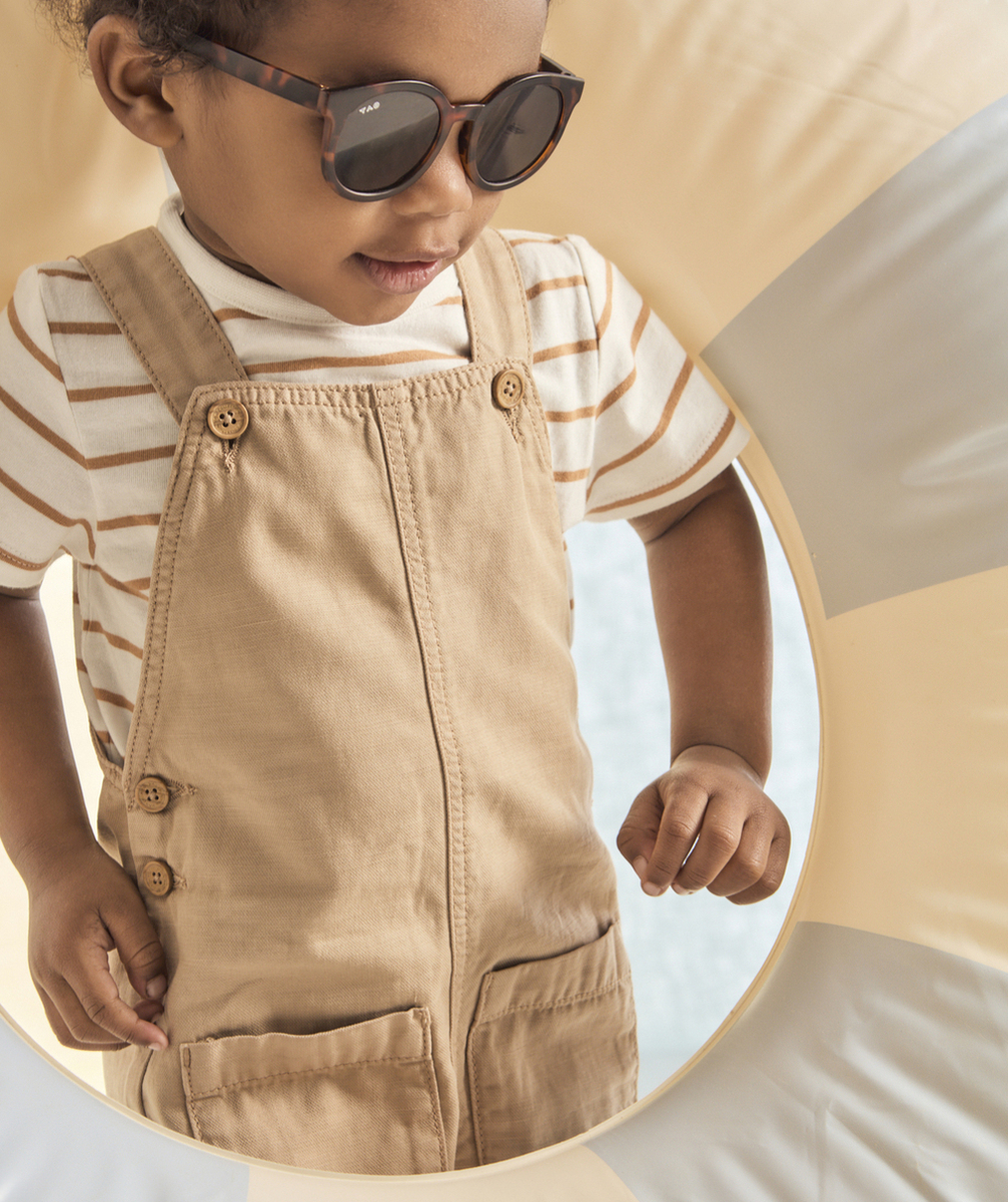 Salopette bébé garçon en viscose responsable beige