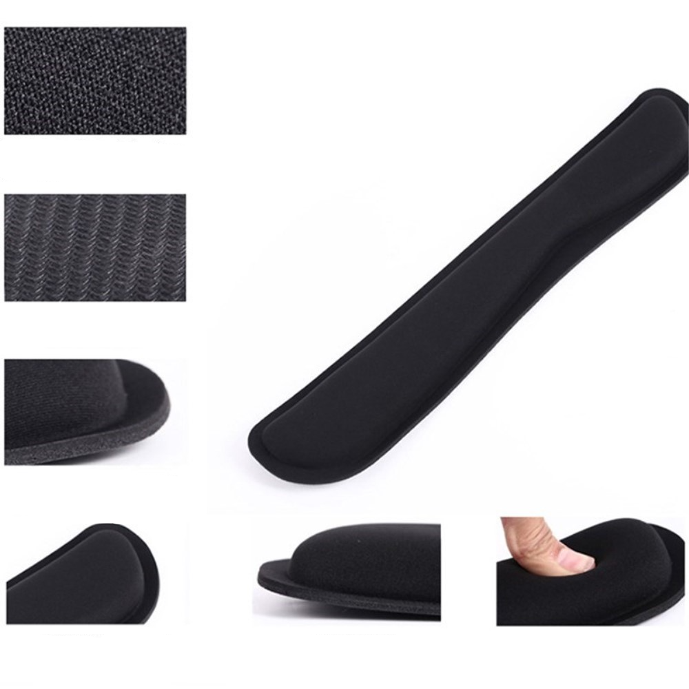 (2-tlg. Set) Ergonomische Mausmatte und Tastatur Handballenauflage für Arbeiten am Computer - Schwarz
