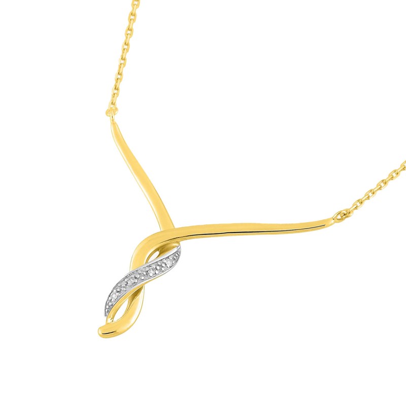 Collier Femme - Or 18 Carats - Diamant 0,02 Carats - Longueur : 42 cm