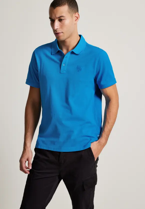 Poloshirt in Piqueé - laguna blue
