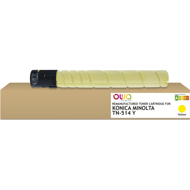Toner remanufacturé OWA - standard - Jaune - pour KONICA MINOLTA TN-514Y, DEVELOP A9E82D0, OLIVETTI B1209, KONICA MINOLTA TN-514Y