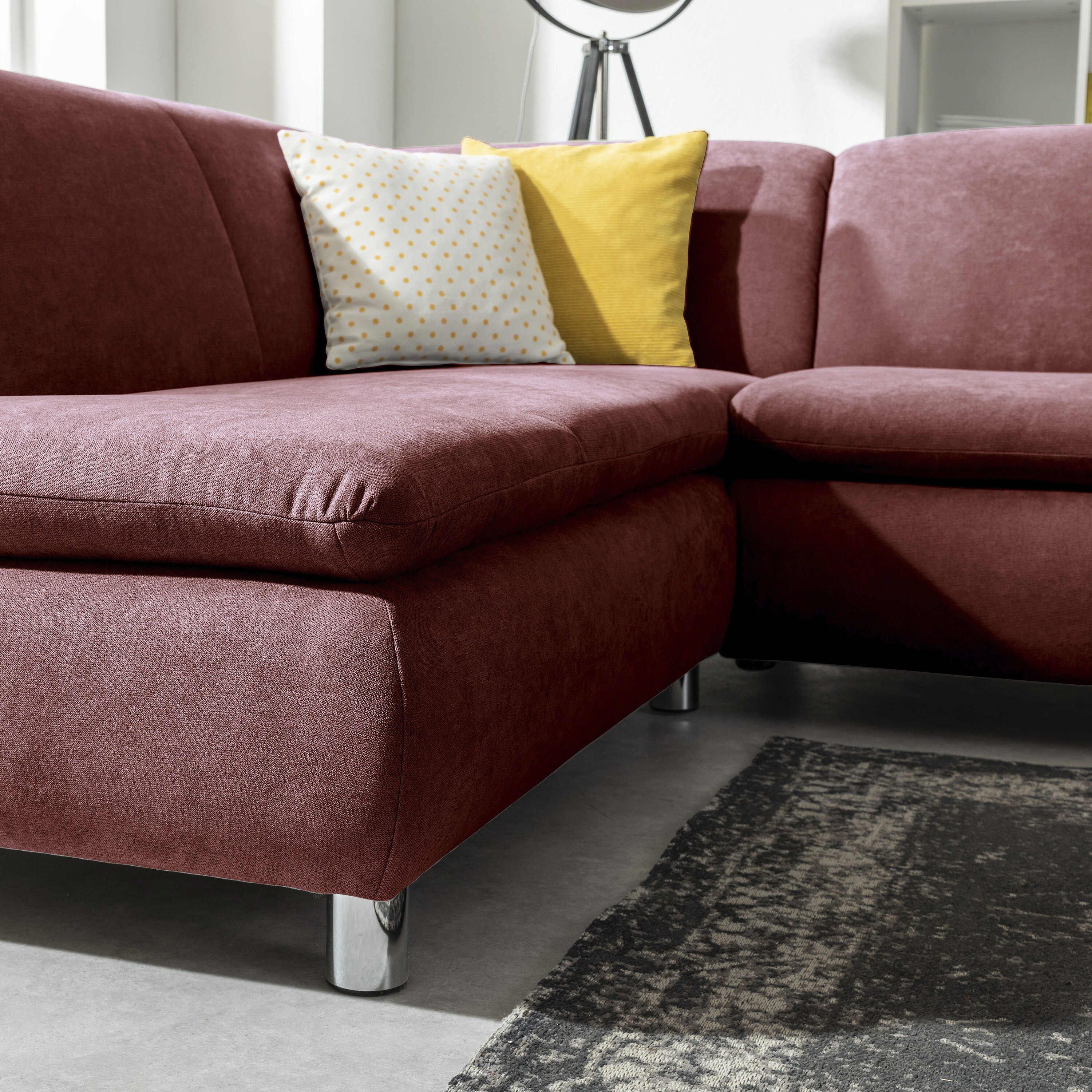 Max Winzer Terrence Ecksofa links mit Sofa 2,5-Sitzer rechts rot