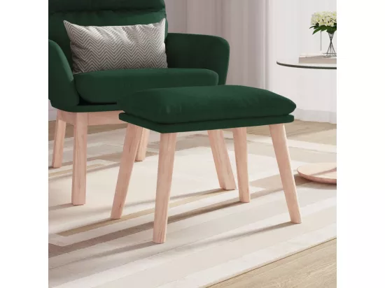Repose-pied Vert foncé 45x29,5x35 cm Tissu