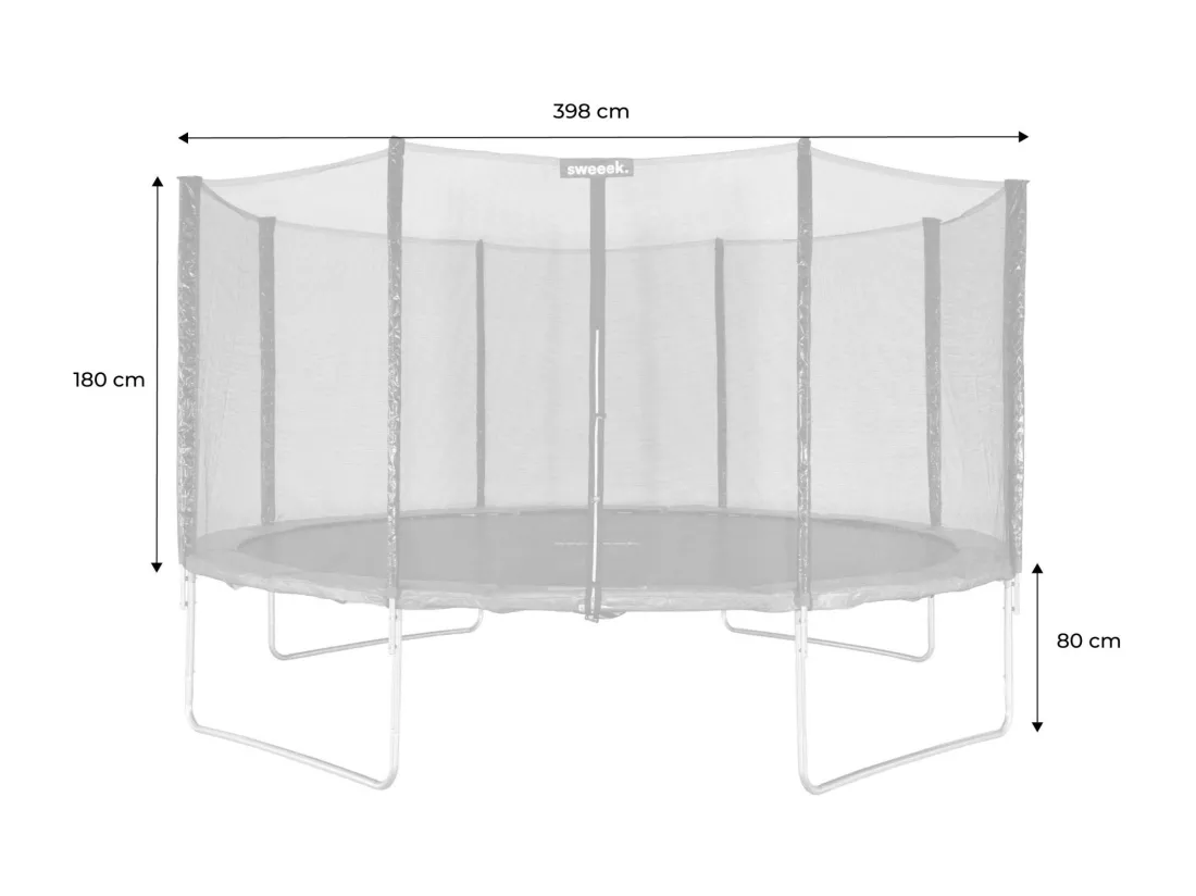 Trampoline rond Ø 400cm gris avec son filet de protection - Mercure - Trampoline de jardin 400 cm 4m| Qualité PRO. | Normes EU