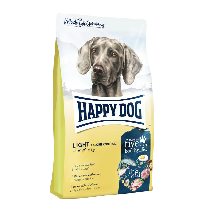 Acho que o Happy Dog Adult Medium&Large Fit Vital Light é ideal.