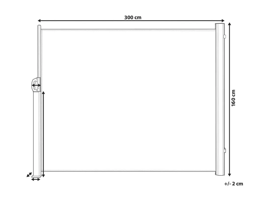 Hitee - Rideau coulissant latéral brise-vent pour terrasse, balcon, patio H160 cm