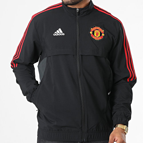 Veste Zippée A Bandes Manchester United FC H64037 Noir