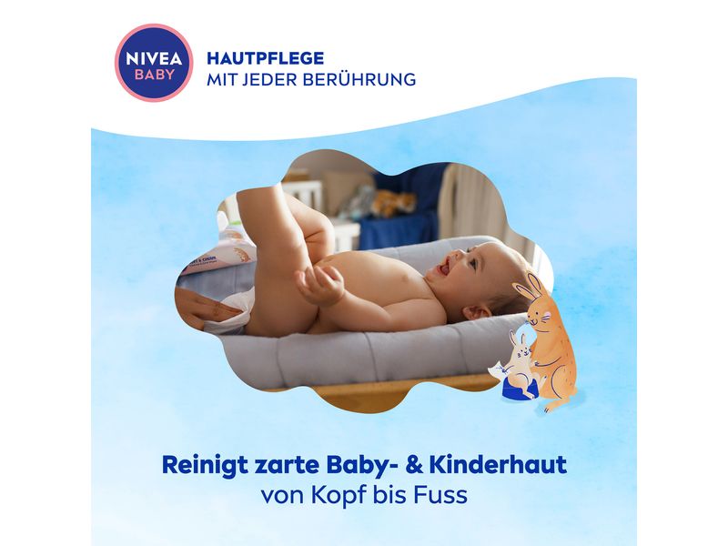NIVEA BABY Feuchttücher Multipack Toddies 12 x 57 Stück Für natürlich gepflegte Haut ab der ersten Berührung