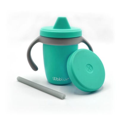 bblüv Kopp Anti-spill 4-in-1, Aqua/Grey