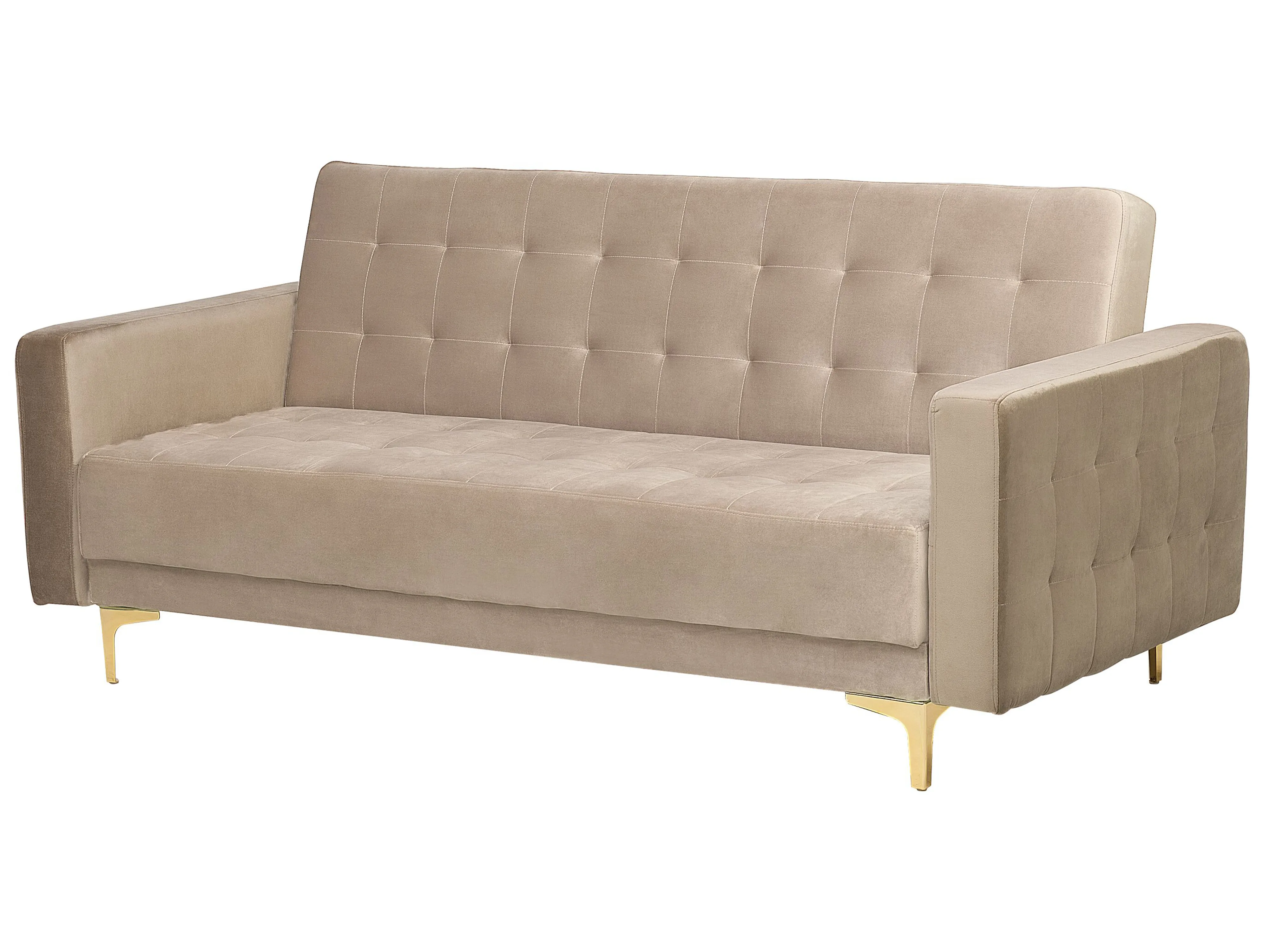 Slaapbank 3-zits ABERDEEN Fluweel Zandbeige