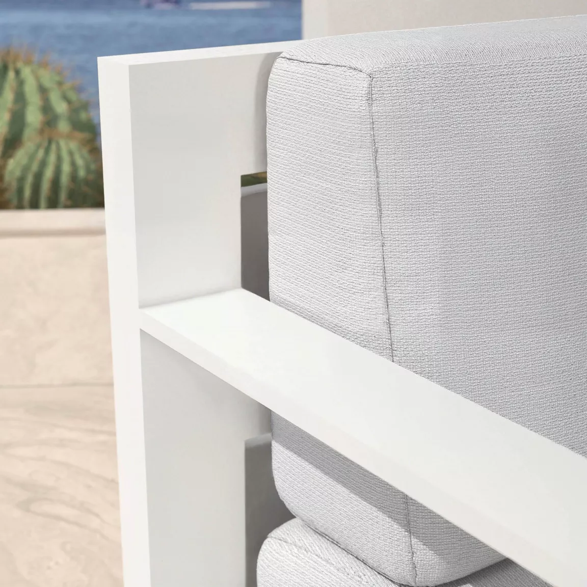 Fauteuil de jardin détente en aluminium Elba Blanc et gris clair