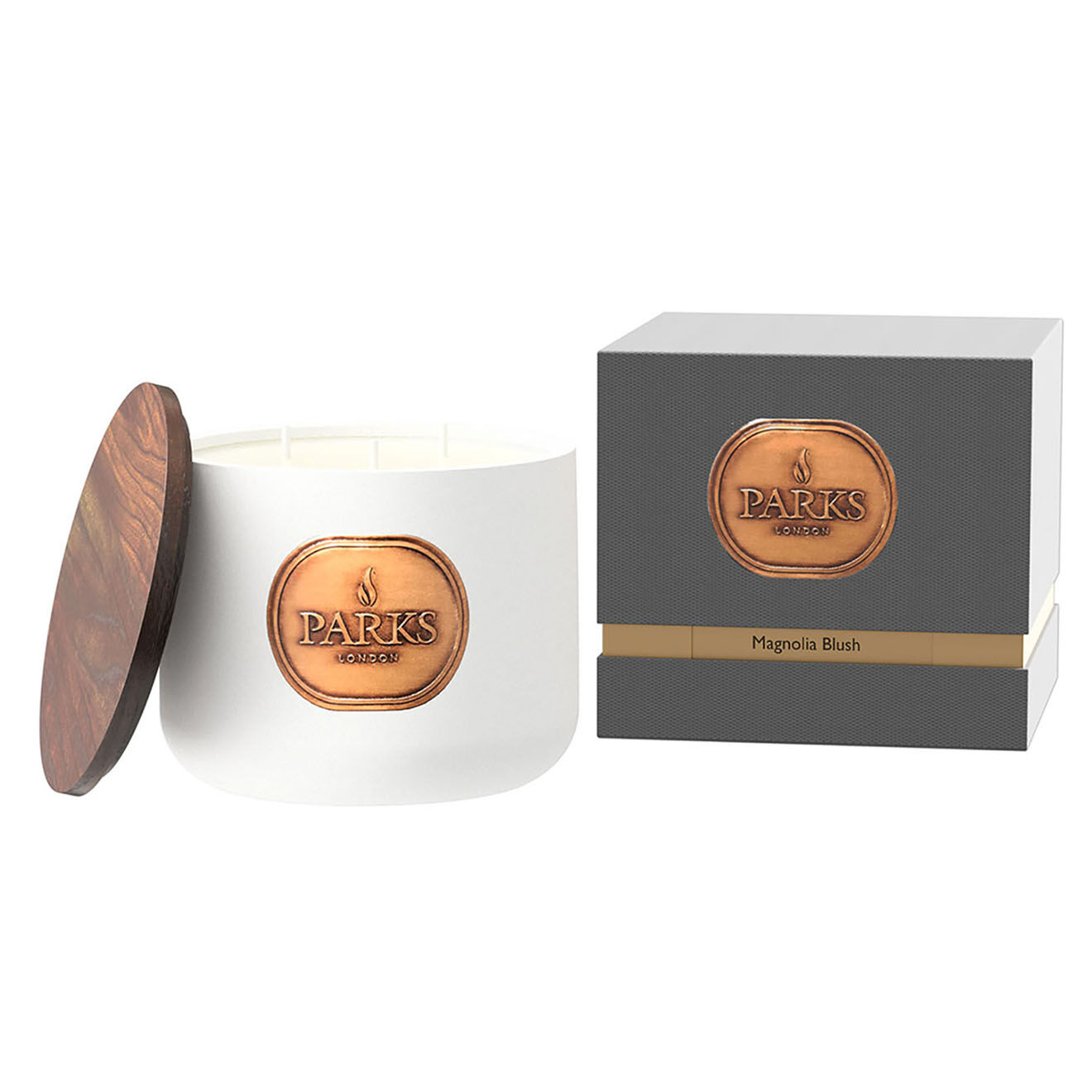 Parks Bougie parfumée Ceramics Magnolia Blush - 3 mèches 69h