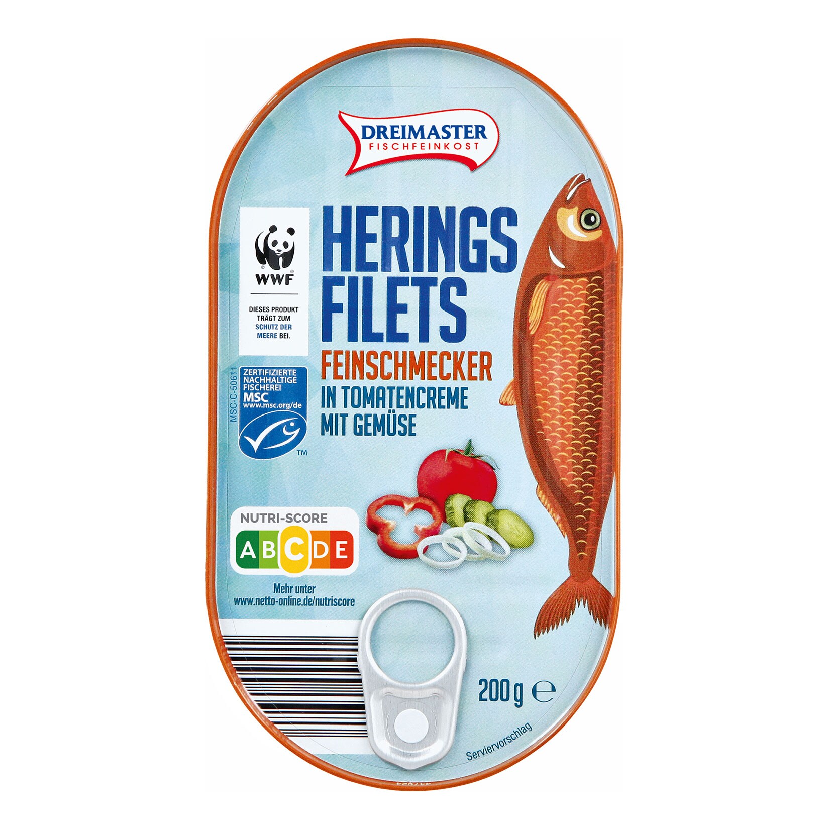 Dreimaster Heringsfilet Feinschmecker 200 g, 18er Pack