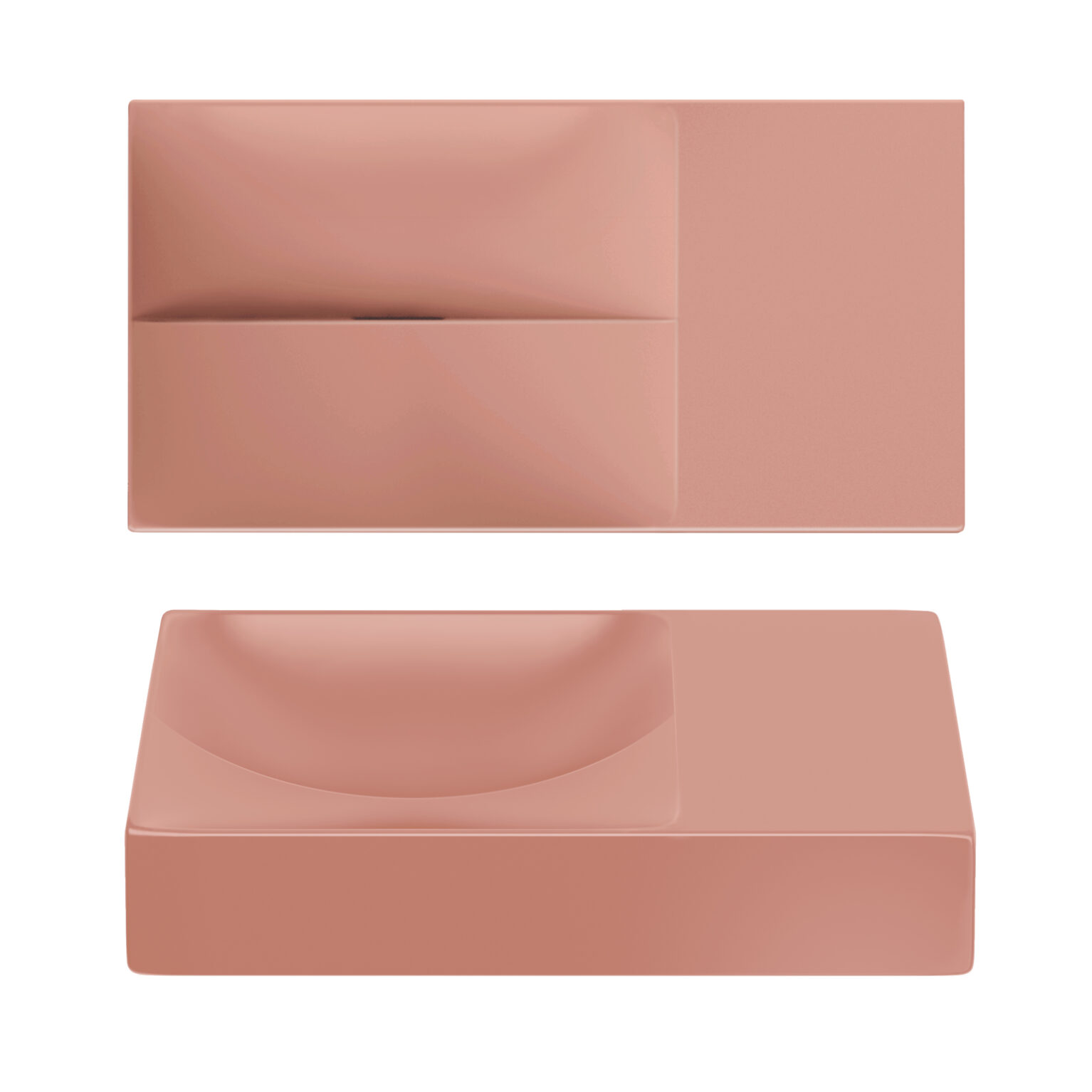 Clou Vale keramische fontein 38cm zonder kraangat rechts roze mat