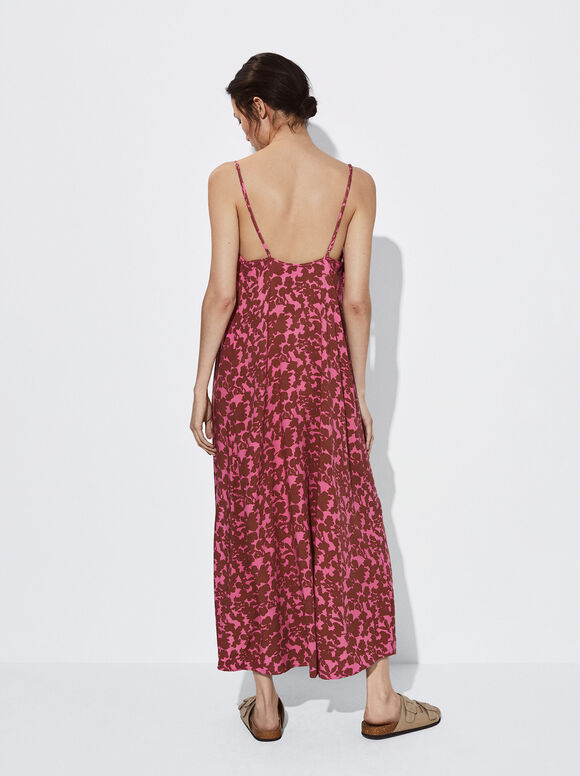 Vestido longo estampado - Multicolorido