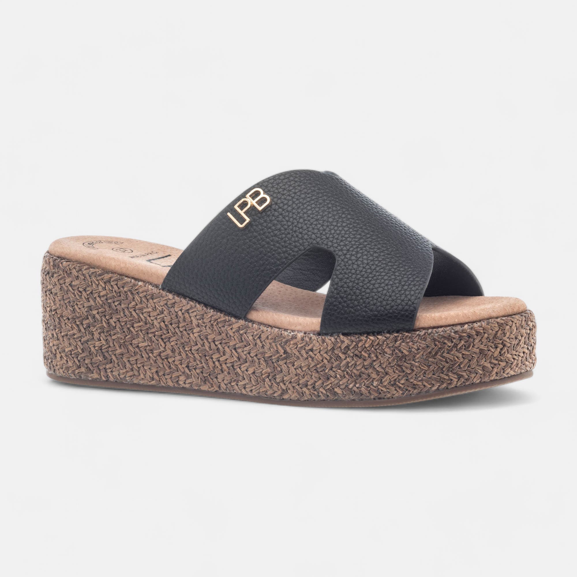 Mules à talon compensé Femme noir