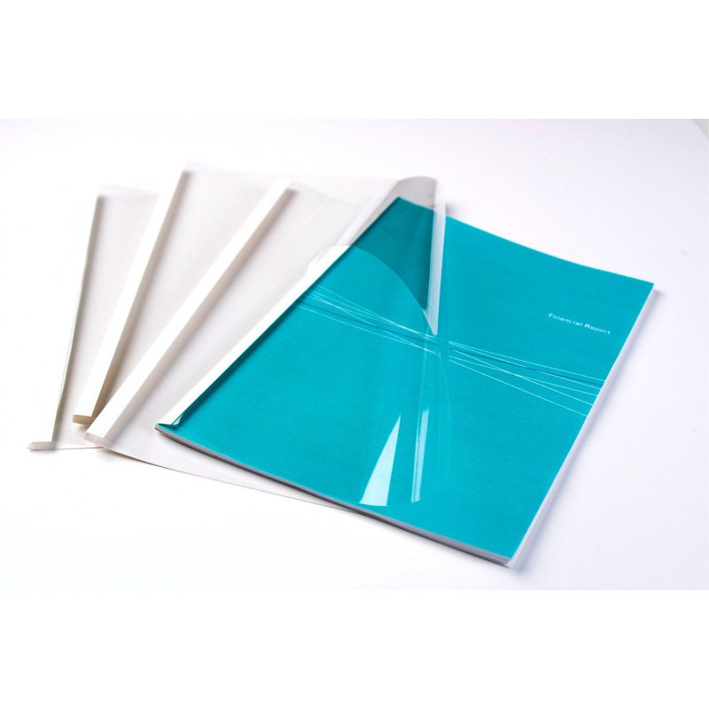 Couverture de thermosoudure dos 15 mm carton 200 g Fellowes blanche