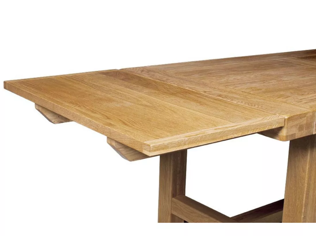 Table de ferme en chêne clair massif + 2 allonges L220/320 - LA BRESSE