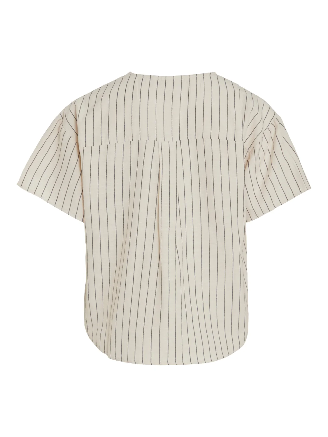 Vila  Viprisilla Striped V-Neck S/S top - Super Light Natural Melan