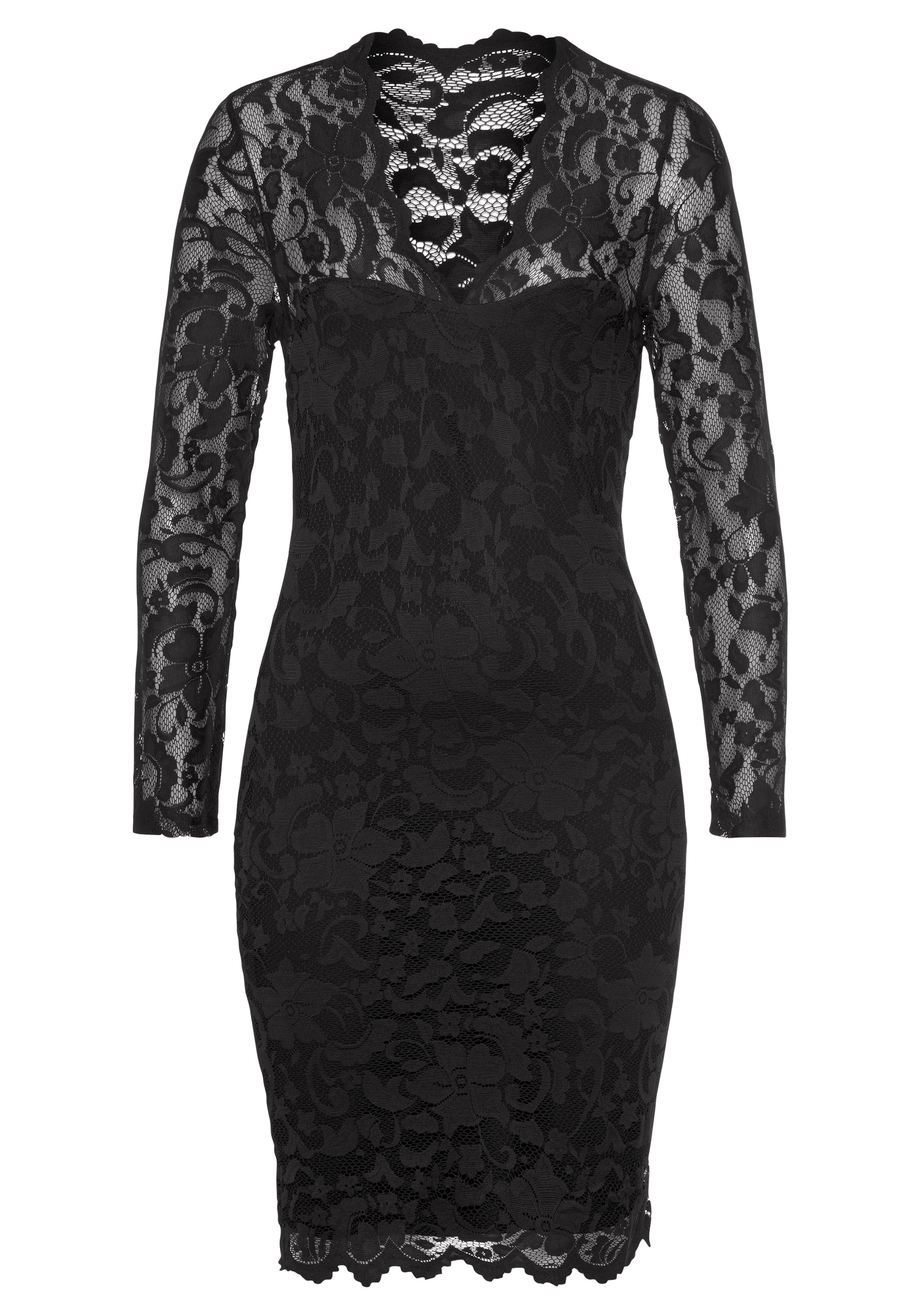 Laura Scott Spitzenkleid festliche Anlässe und Partys,  Minikleid,  kniefrei,  elegant