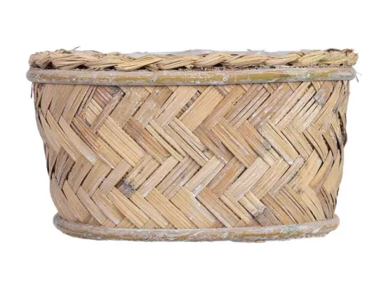 Panier ovale marron 24x13x12h cm