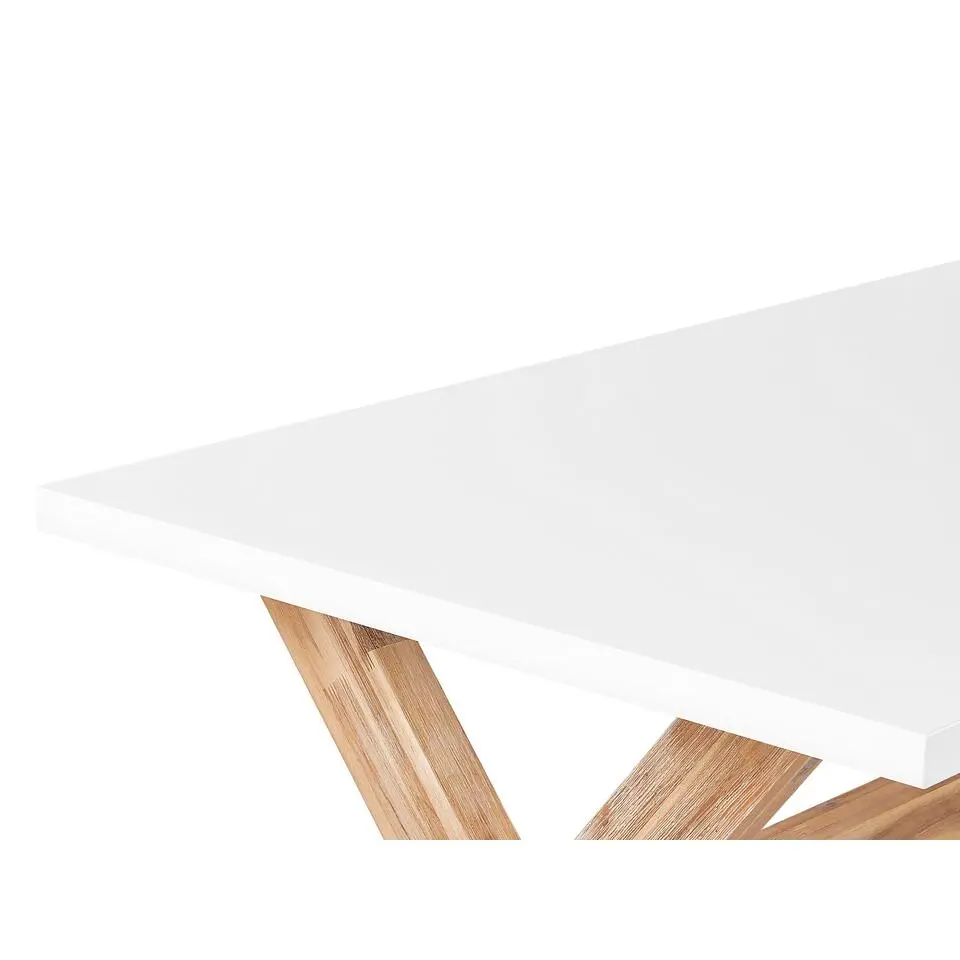 OLBIA - Tuinset voor 6 stoelen - Wit/Beige - Vezelcement