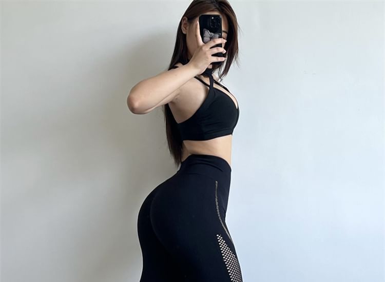 Arigne - Legging met hoge taille en mesh panelen
