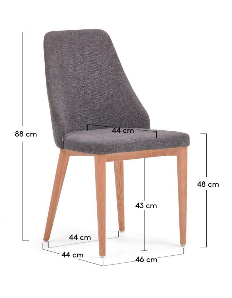 Kave Home Esszimmerstuhl ROSIE 6er Set dunkelgrau