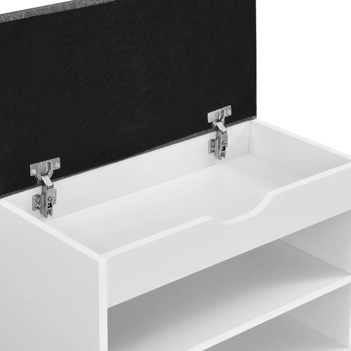 Helloshop26 Banc à chaussures - Blanc/Gris