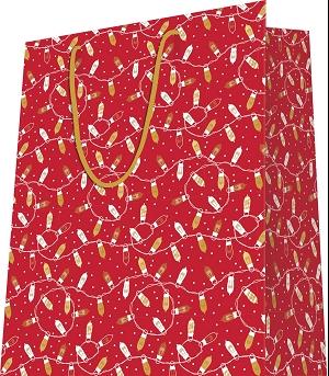 SAC KDO DORE ROUGE A CHAUD GUIRLANDES MF 26X32CM
