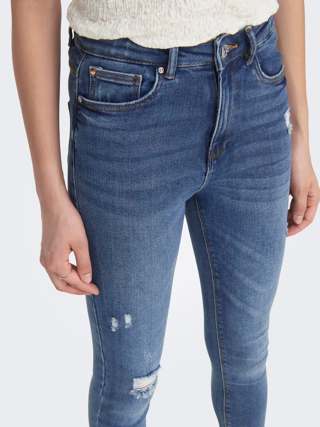 ONLMILA Hohe Taille Skinny Fit Jeans Medium Blue Denim