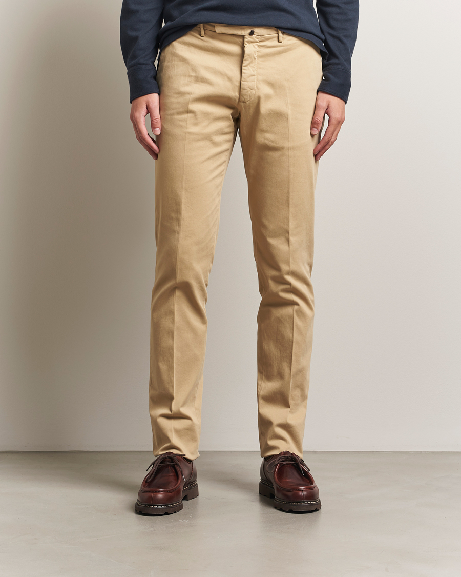 Incotex Slim Fit Cotton Stretch Chinos Beige