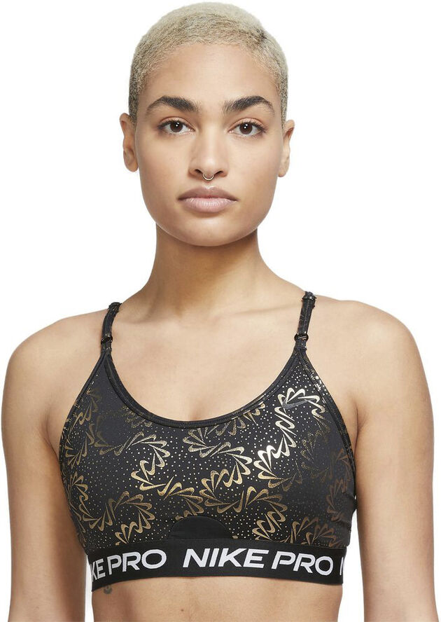 Nike Pro Dri-FIT Indy Strappy Sparkle sports bh Sort