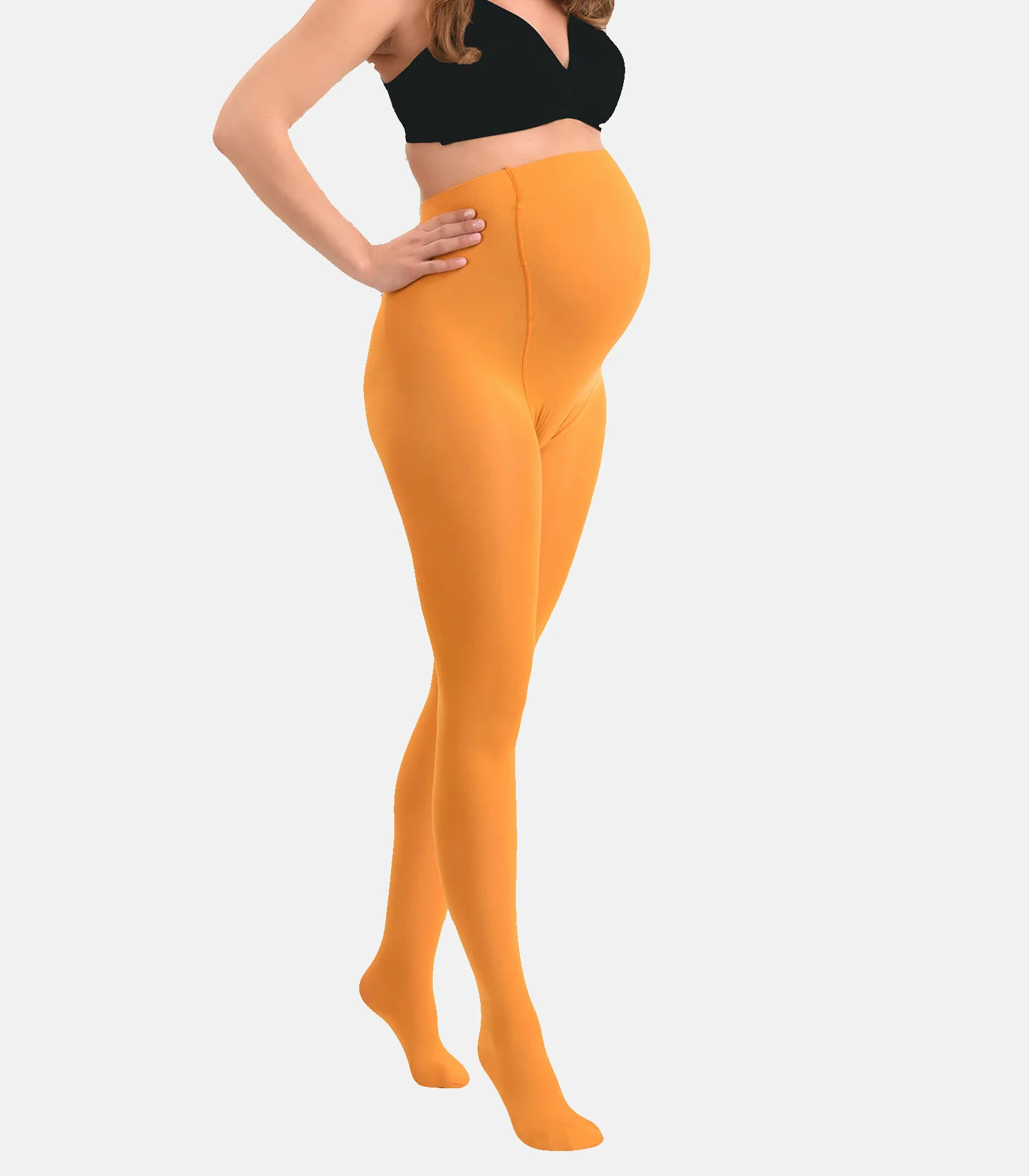 Collants de grossesse opaques confortables 60den | Jaune