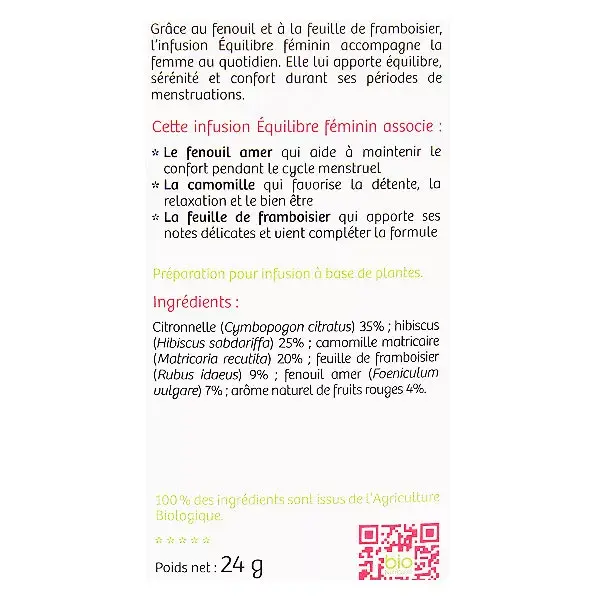 Vitavea BioNutrisanté - Infusão de Equilíbrio Feminino - Sabor Framboesa - 20 sachês