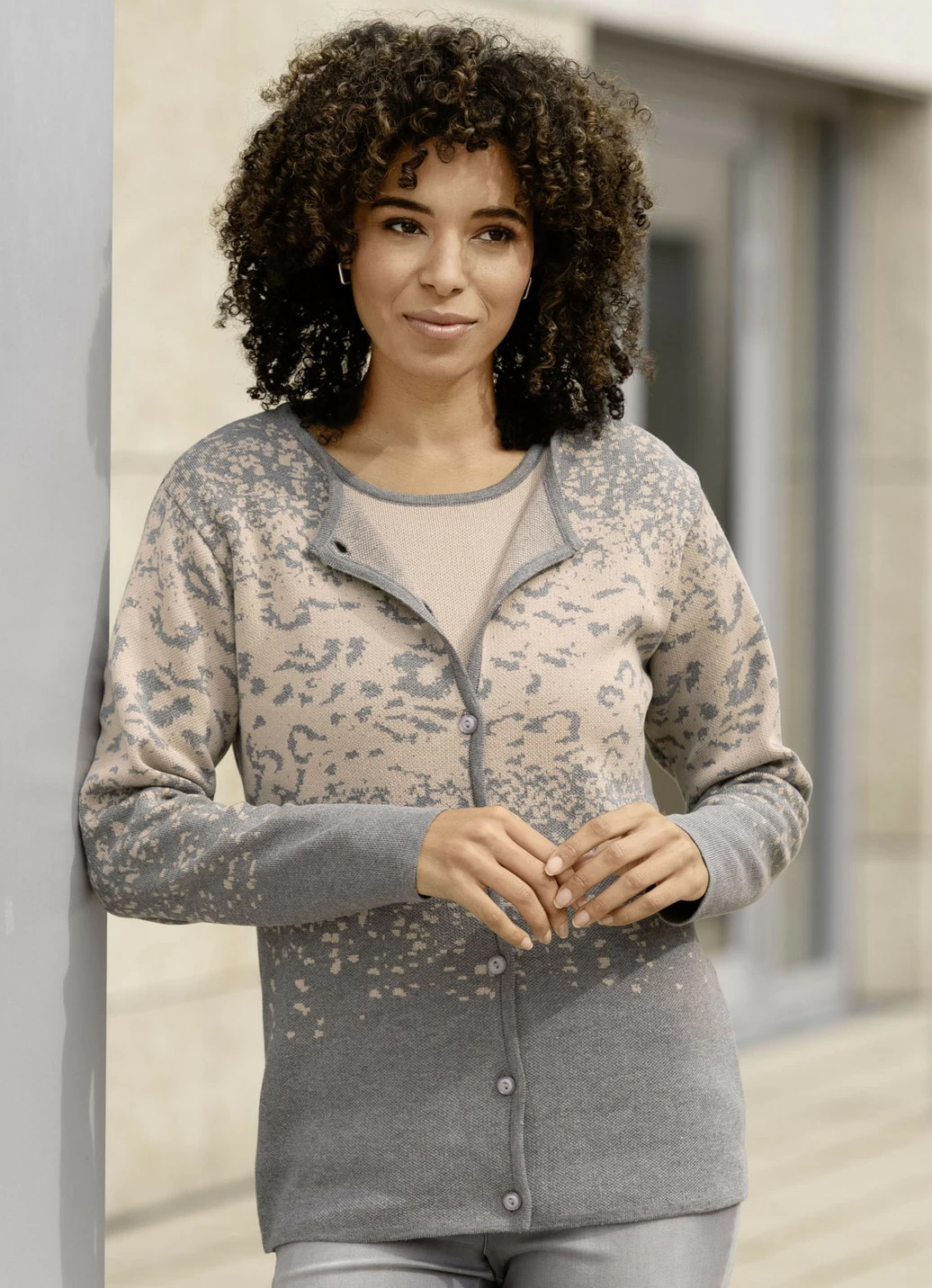 Strick-Twinset in Jacquard-Dessin