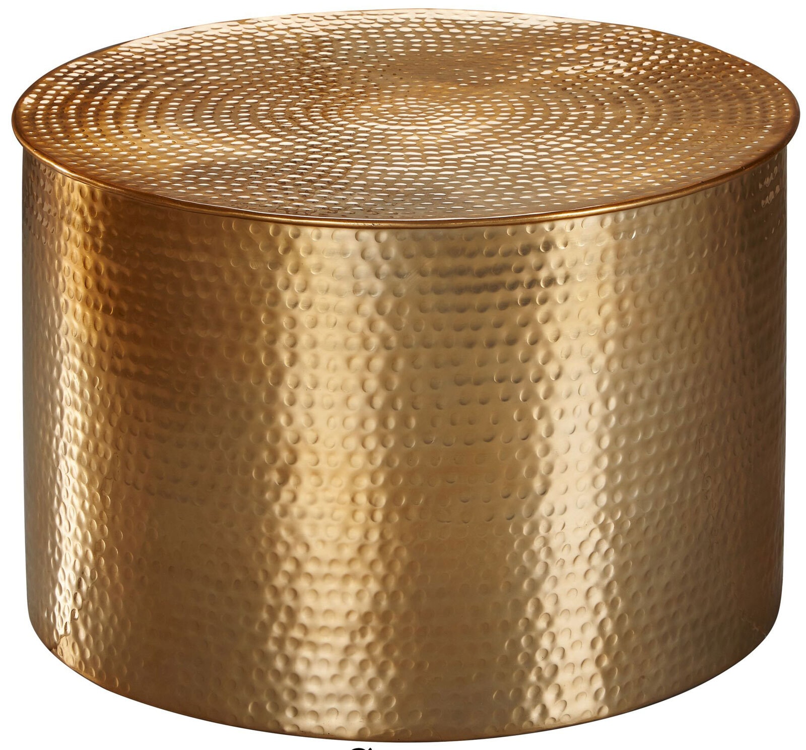 Couchtisch rund 61 x 40,5 cm Metall Goldfarbig