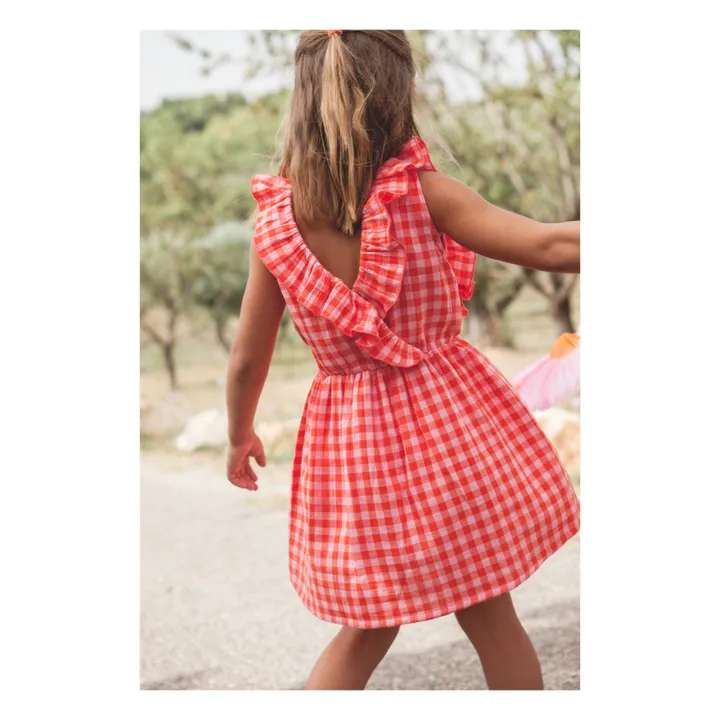 Marlot Paris Robe Elie Gaze de Coton | Rose bonbon