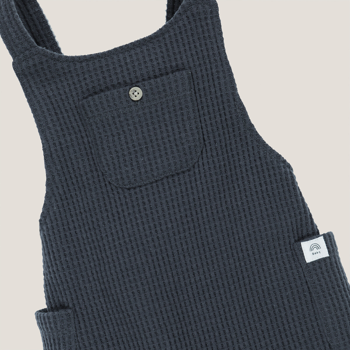 COLEÇÃO LA REDOUTE<br>Macacão longo com alças em tecido waffle