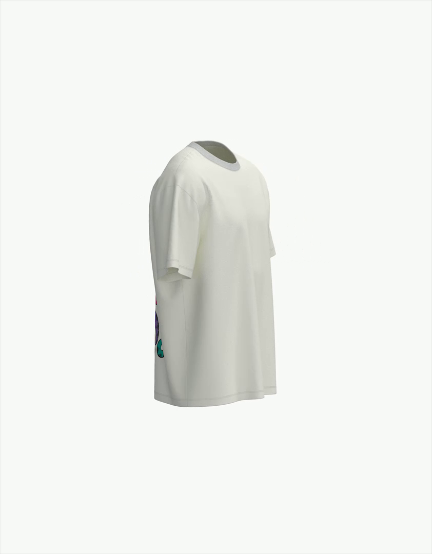 Camiseta de manga curta com estampa do Garfield e modelagem quadrada.