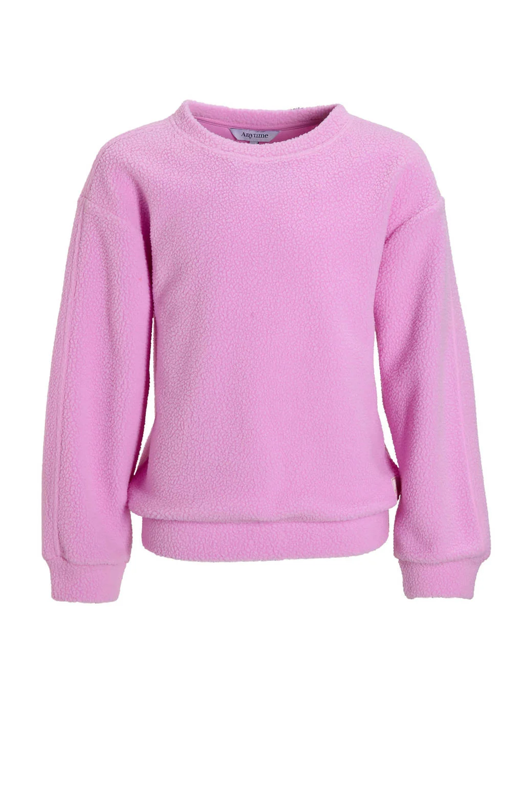 anytime teddy fleece trui roze