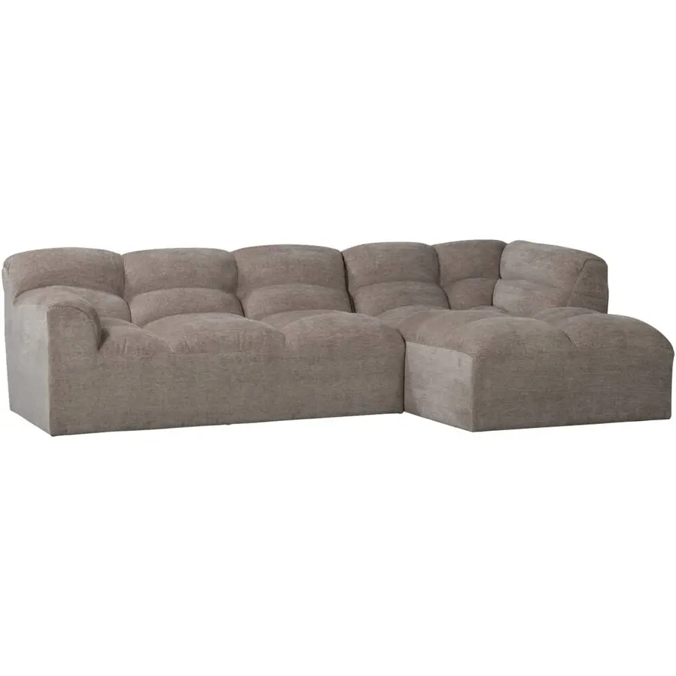 Hoekbank Tibas rechts - stof Raven - beige