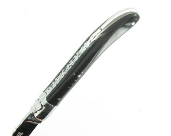 Laguiole Pocket Buffle Poli - Lame Guillochée Couteau de Poche - Laguiole par Fontenille Pataud