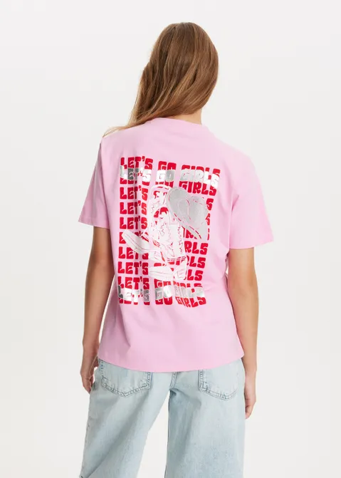 T-shirt met print girls roze (ROS)
