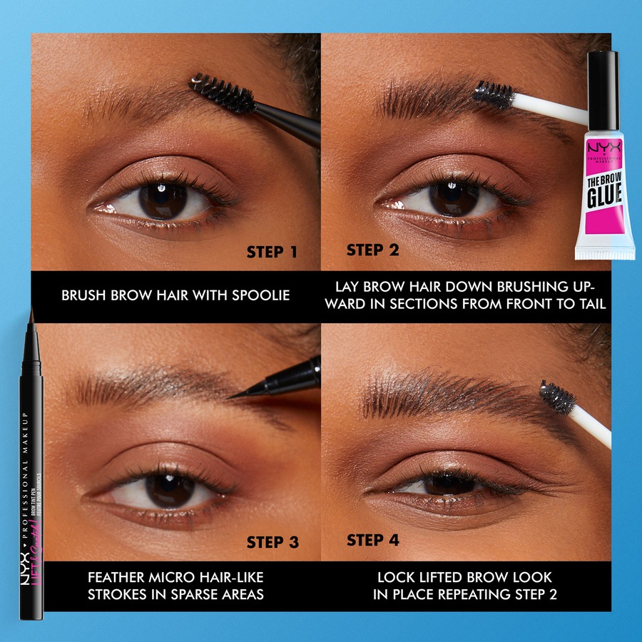 NYX Professional Makeup Lift & Snatch! Brow Tint Pen  Ash Brown + NYX Professional Make Up The Brow Glue Clear
