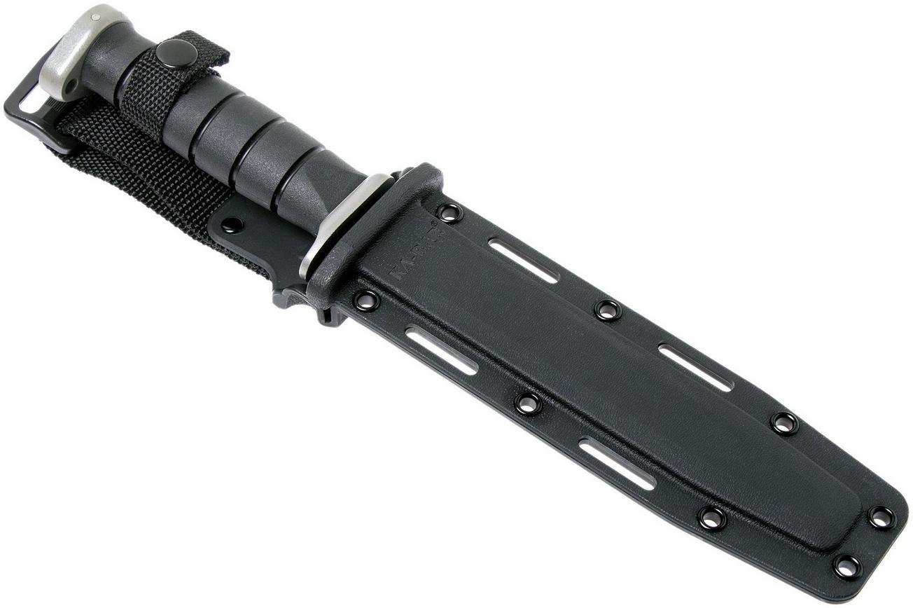 KA-BAR D2 Extreme Fighting Knife 1282, serrated blade, Kraton handle, kunststof schede