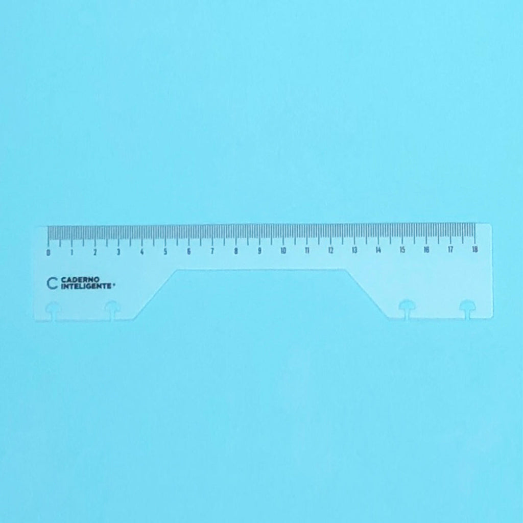 Régua 18Cm com Furação Inteligente Caderno Inteigente