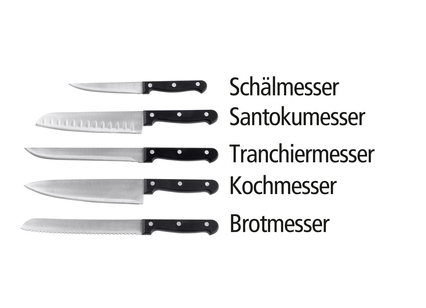 Messerblock, 6-teilig, mit 5 Messern