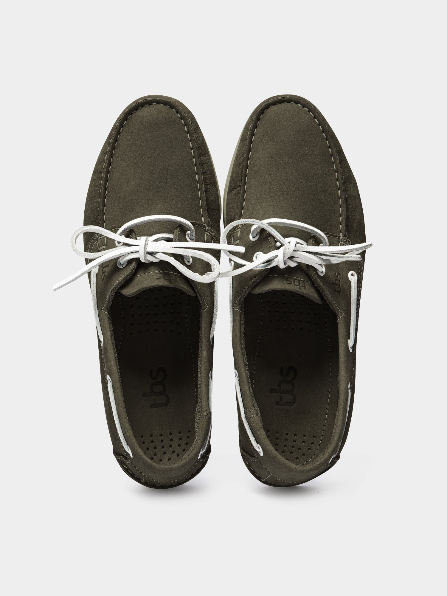 Chaussures Bateau Homme Semelle Grip Cuir Kaki